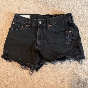Gap Black Distressed Denim Shorts